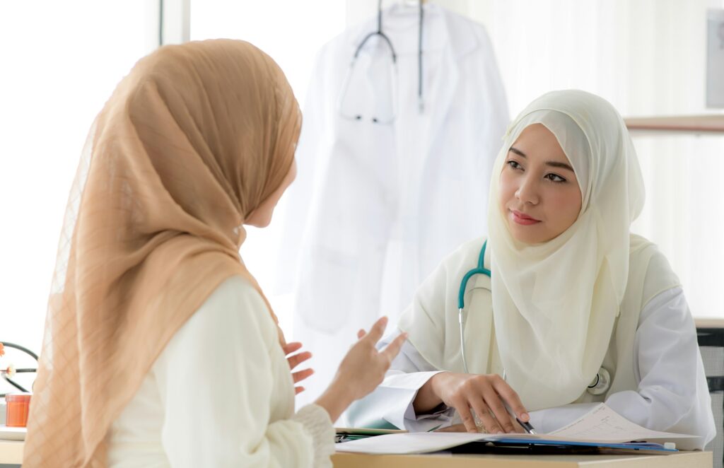 Muslim doctor woman